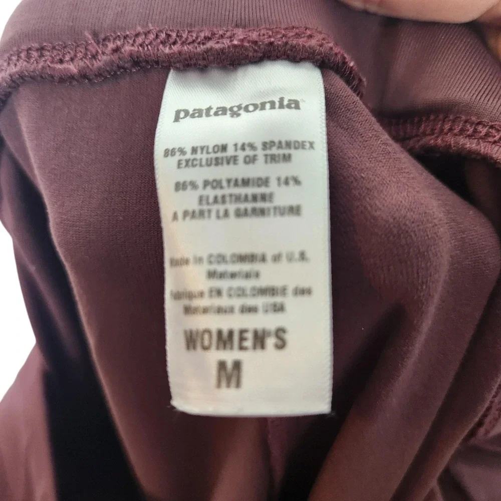 PATAGONIA Pants Womens Medium Eggplant‎ Capri Wide Leg Drawstring Pockets - Picture 8 of 9